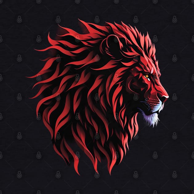 Silhouette Lion Head by Contrapasso